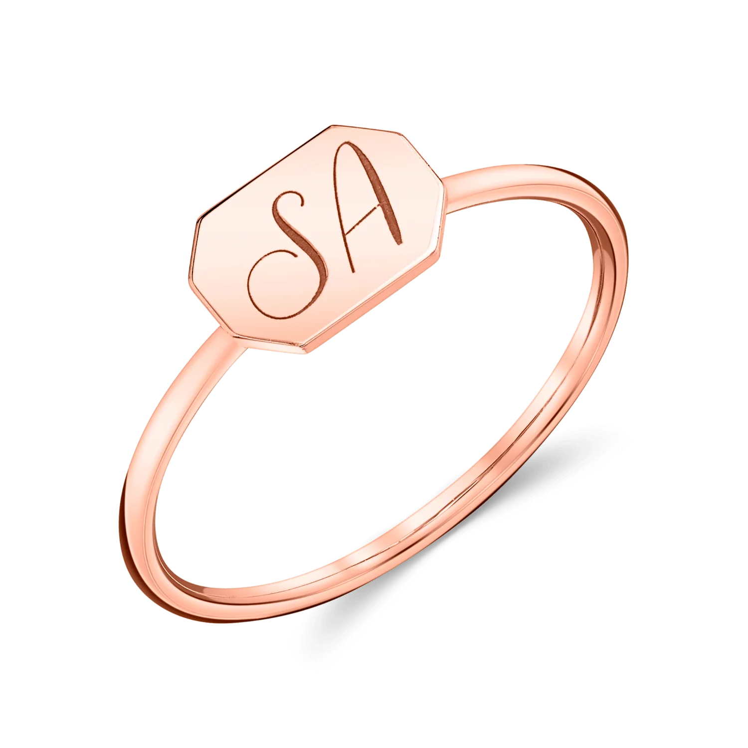 Engravable Initial Tag Ring - Image 3