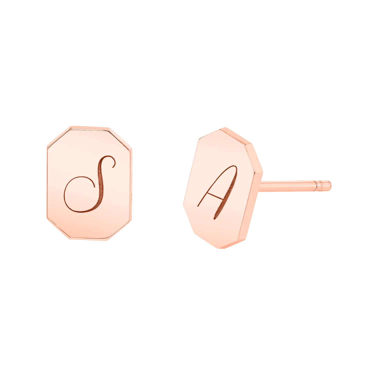 Engravable Initial Tag Earrings - Image 3