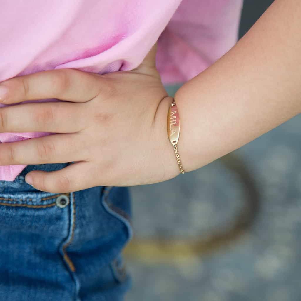 Kids Signature Elongated Oval ID Engravable Bracelet - Image 5