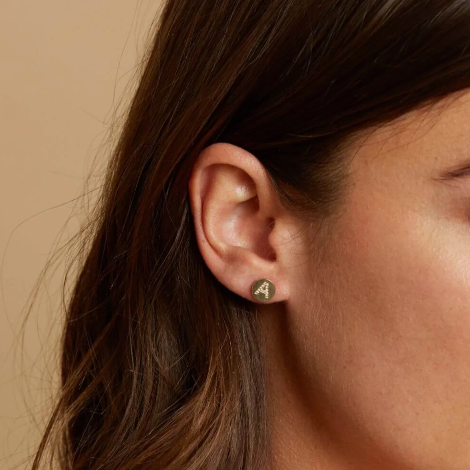 Kids Diamond Initial Coin Earrings - Image 4