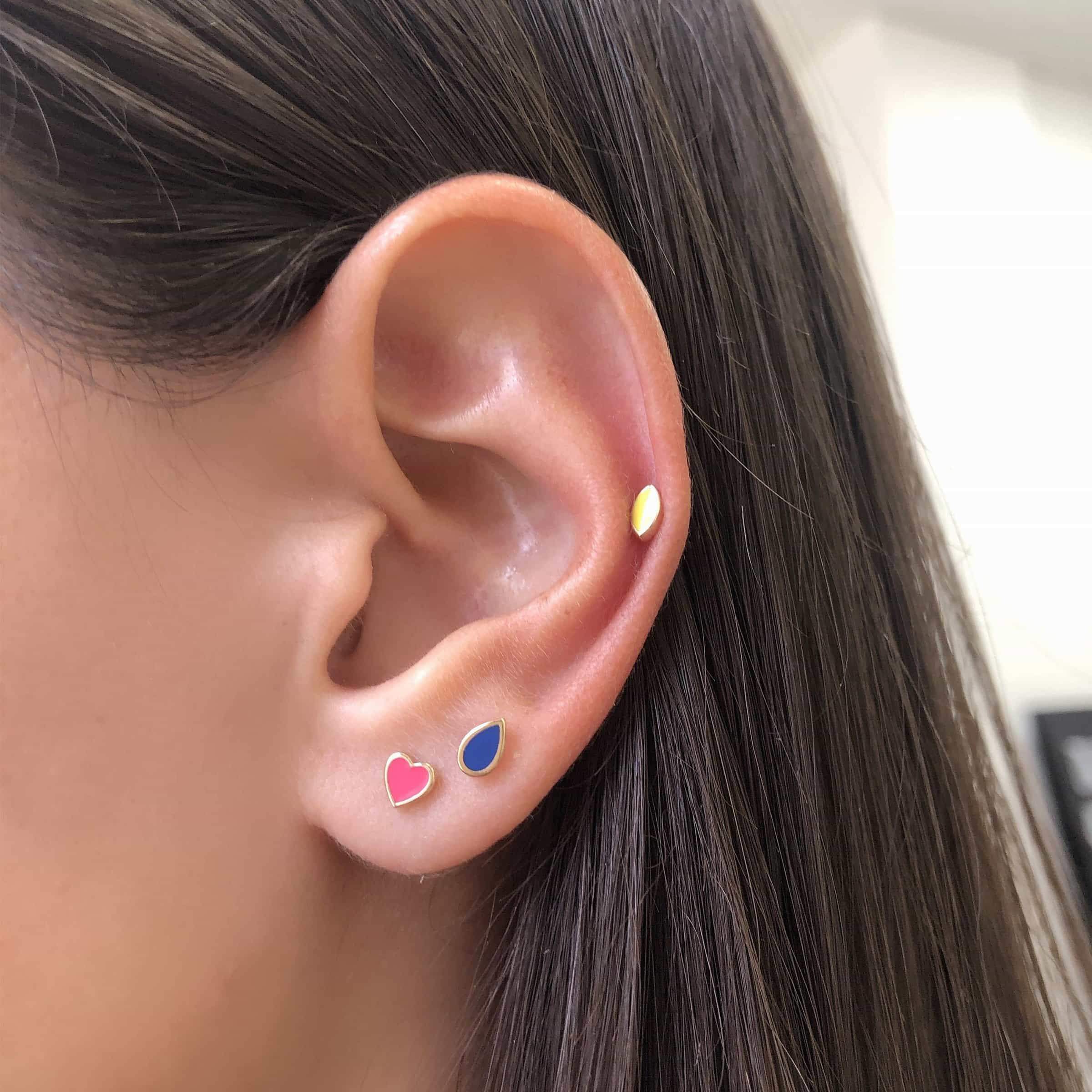 Kids Enamel Heart Shape Studs3 - Image 4