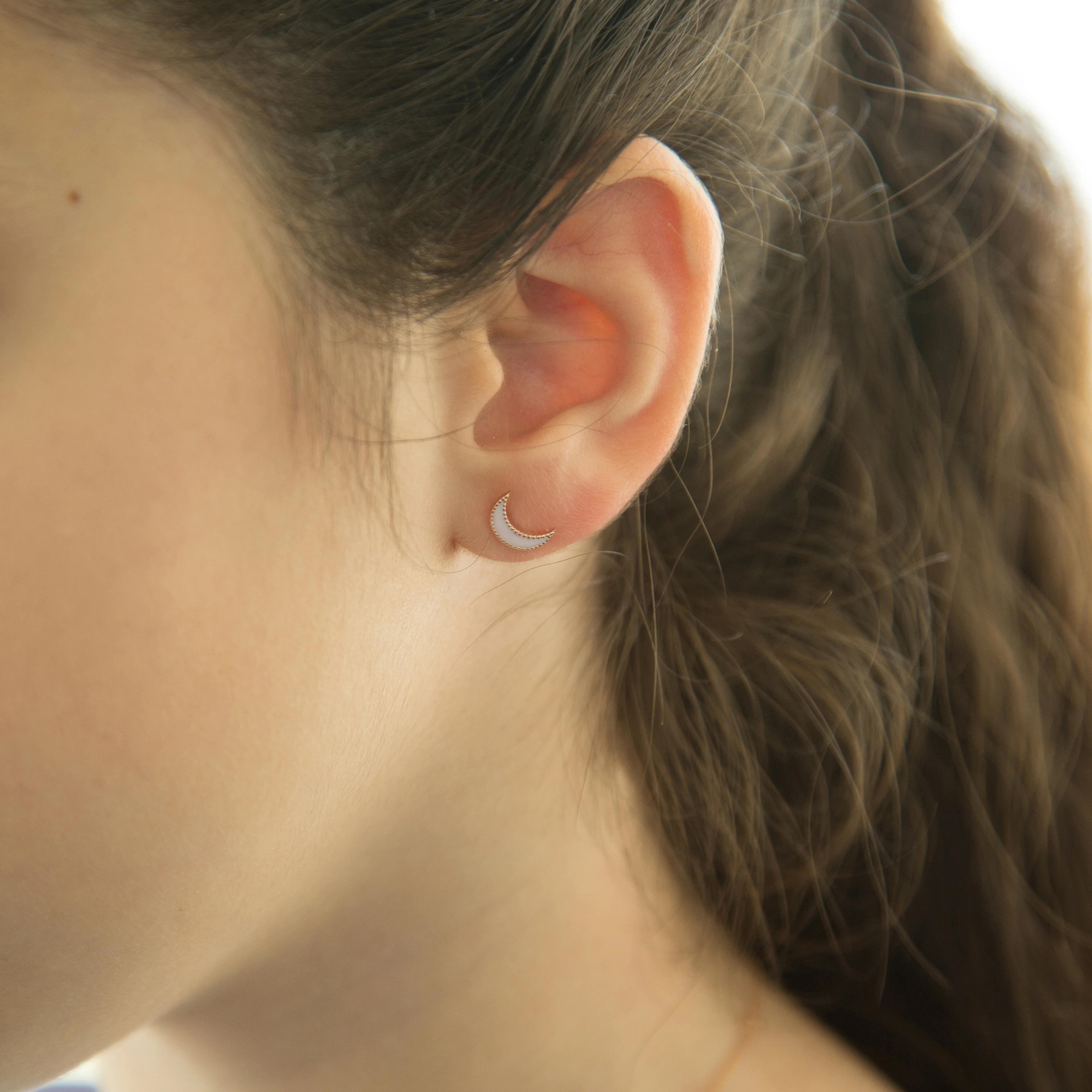 Kids Moon Enamel Earrings - Image 4