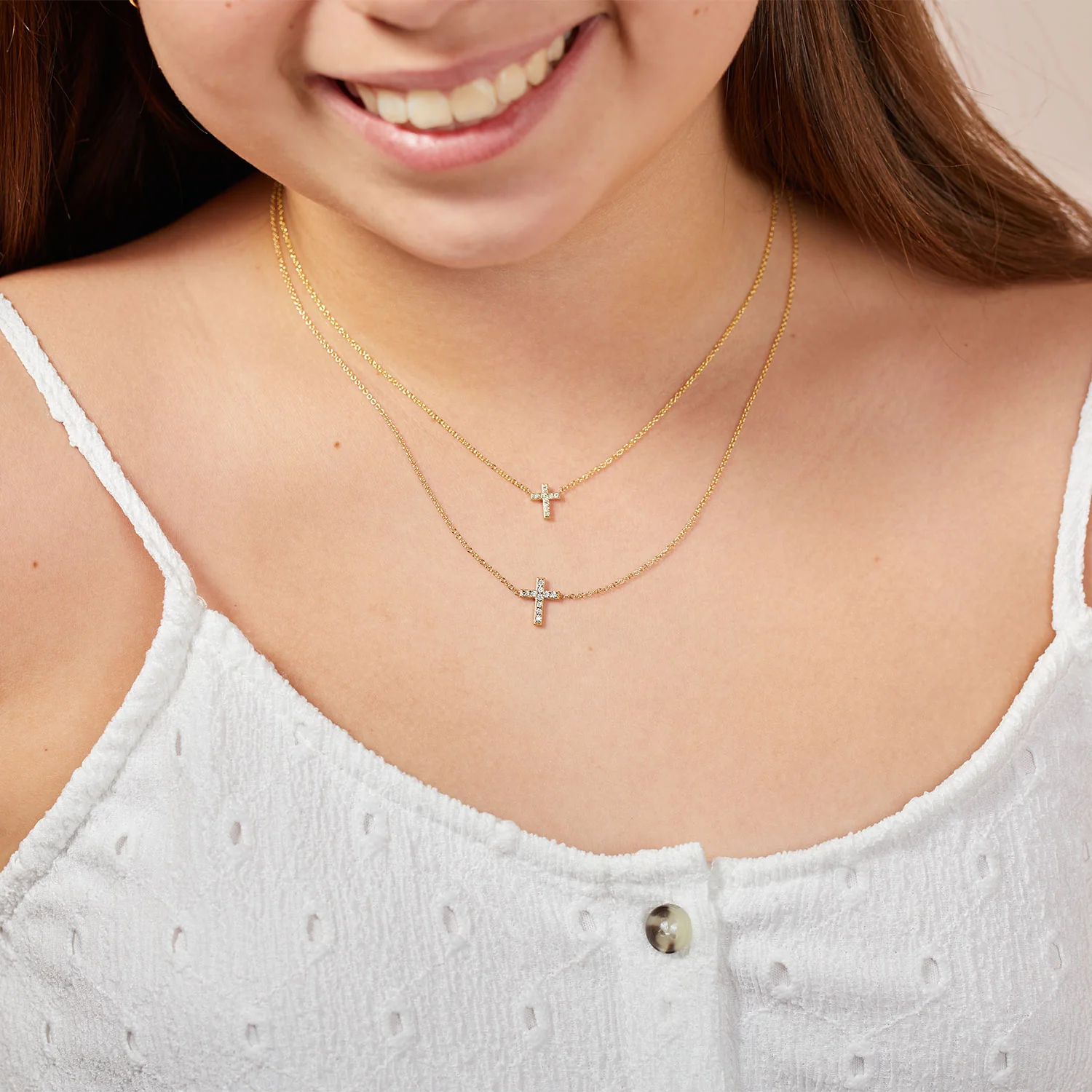 Kids Pave Cross Necklace - Image 5