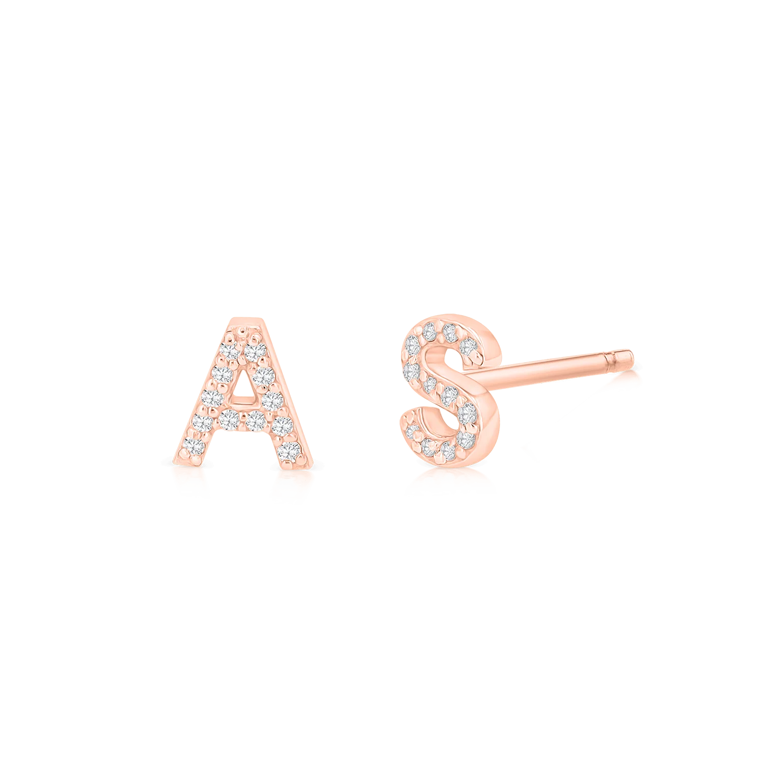 Kids Pave Letter Earrings - Image 3