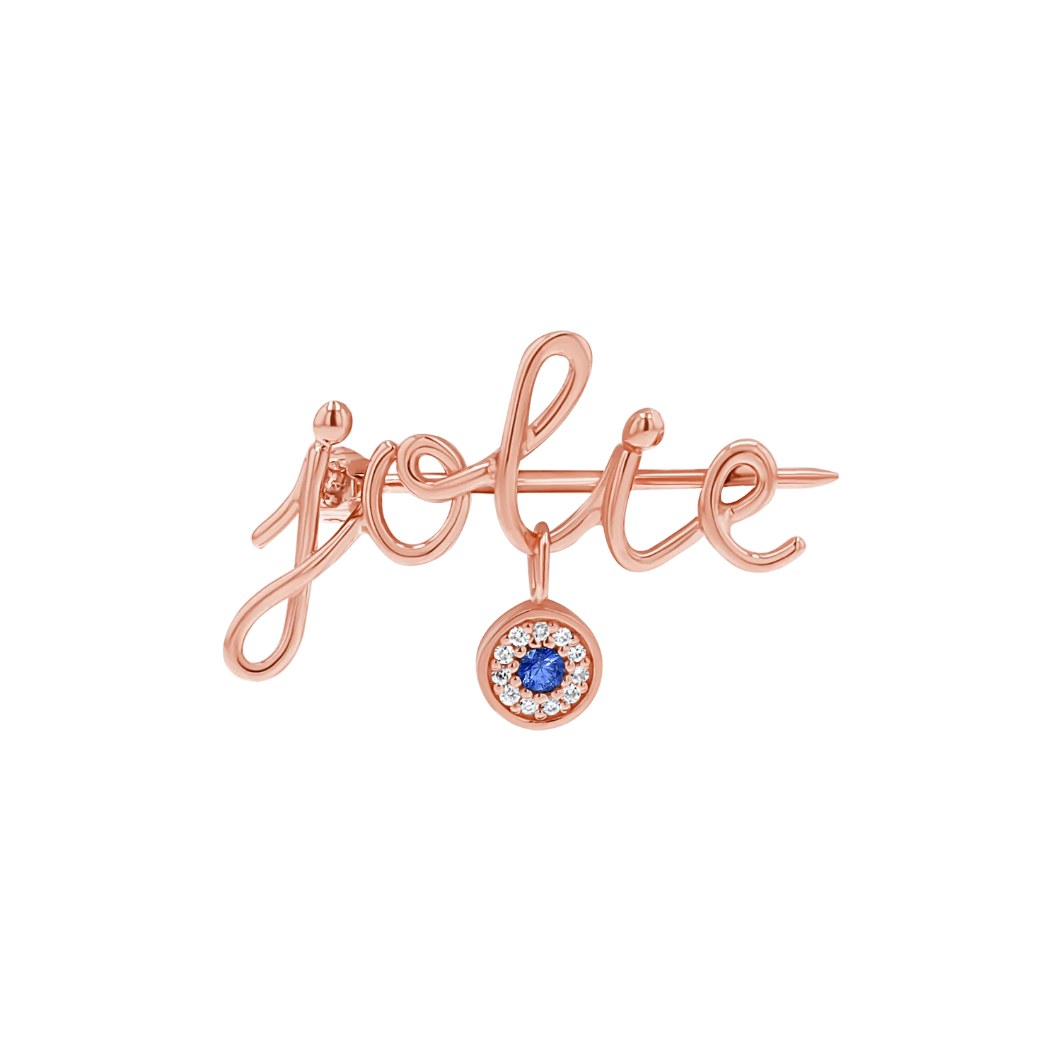 Mini Letter Name Pin with Round Eye Charm - Image 3