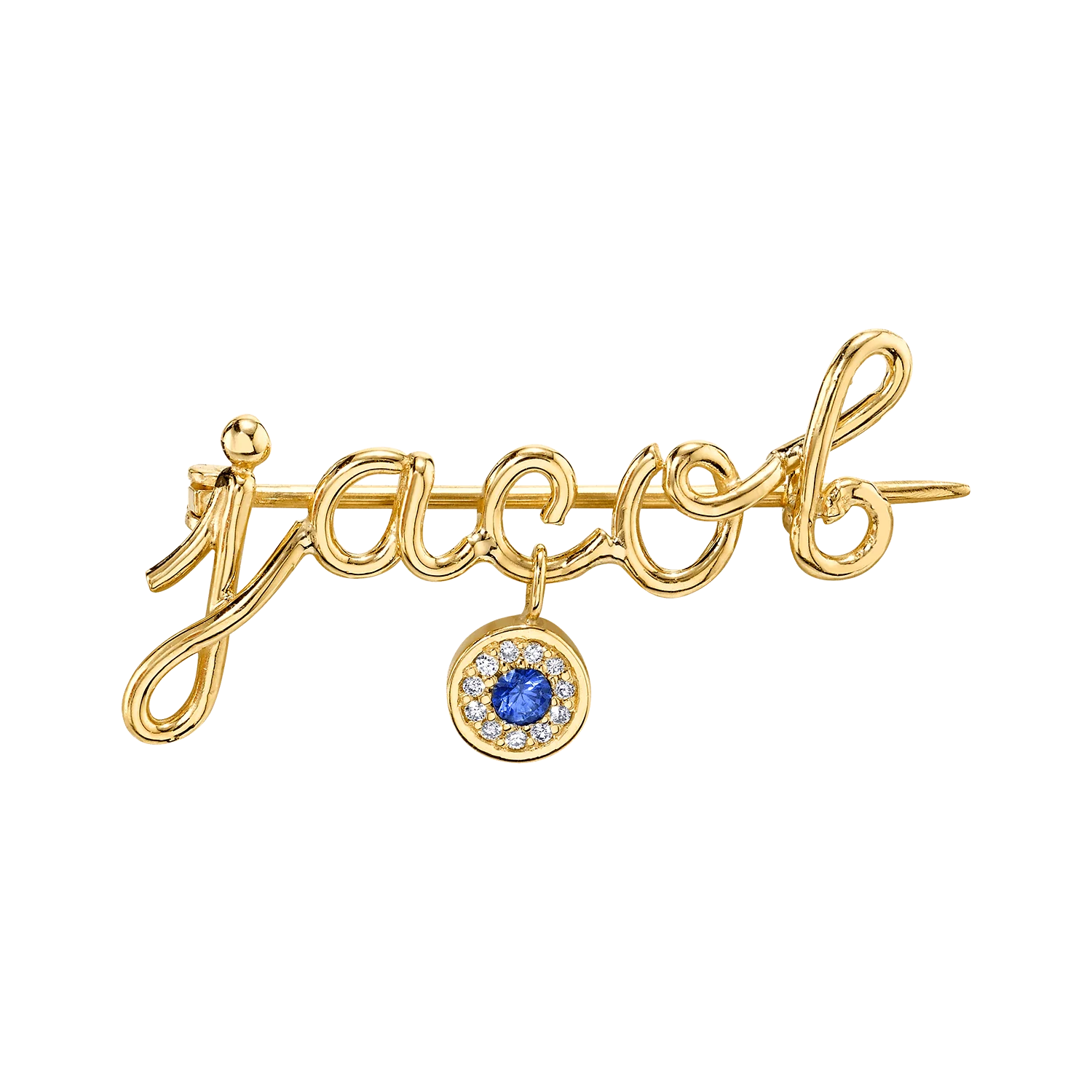 Mini Letter Name Pin with Round Eye Charm - Image 4