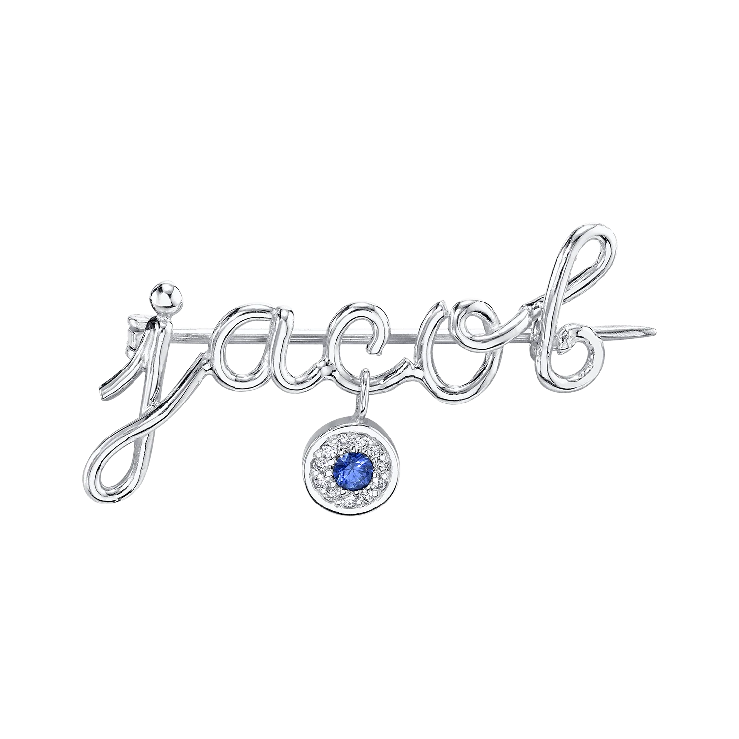 Mini Letter Name Pin with Round Eye Charm - Image 5