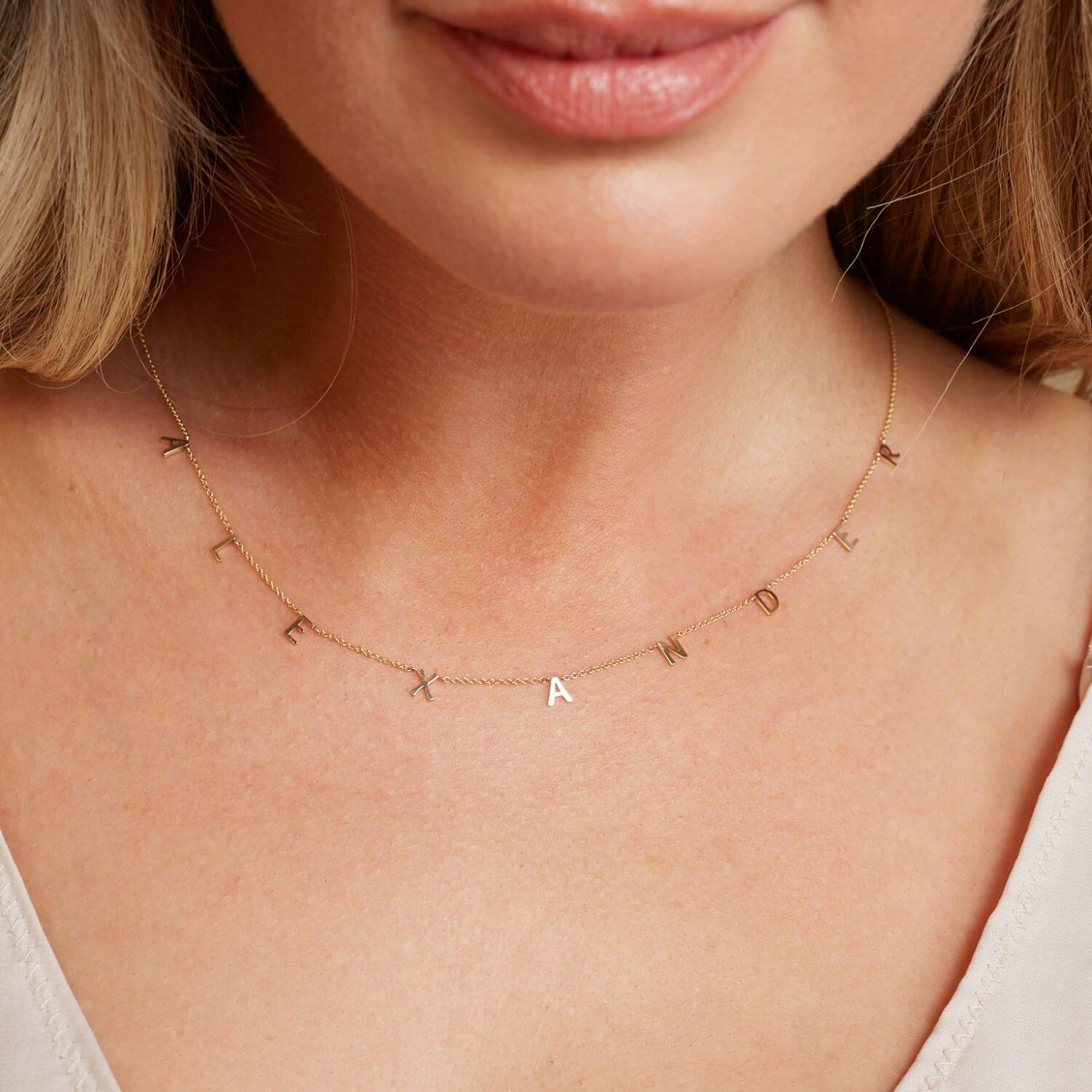 Mini Spaced Letter Necklace - Image 5