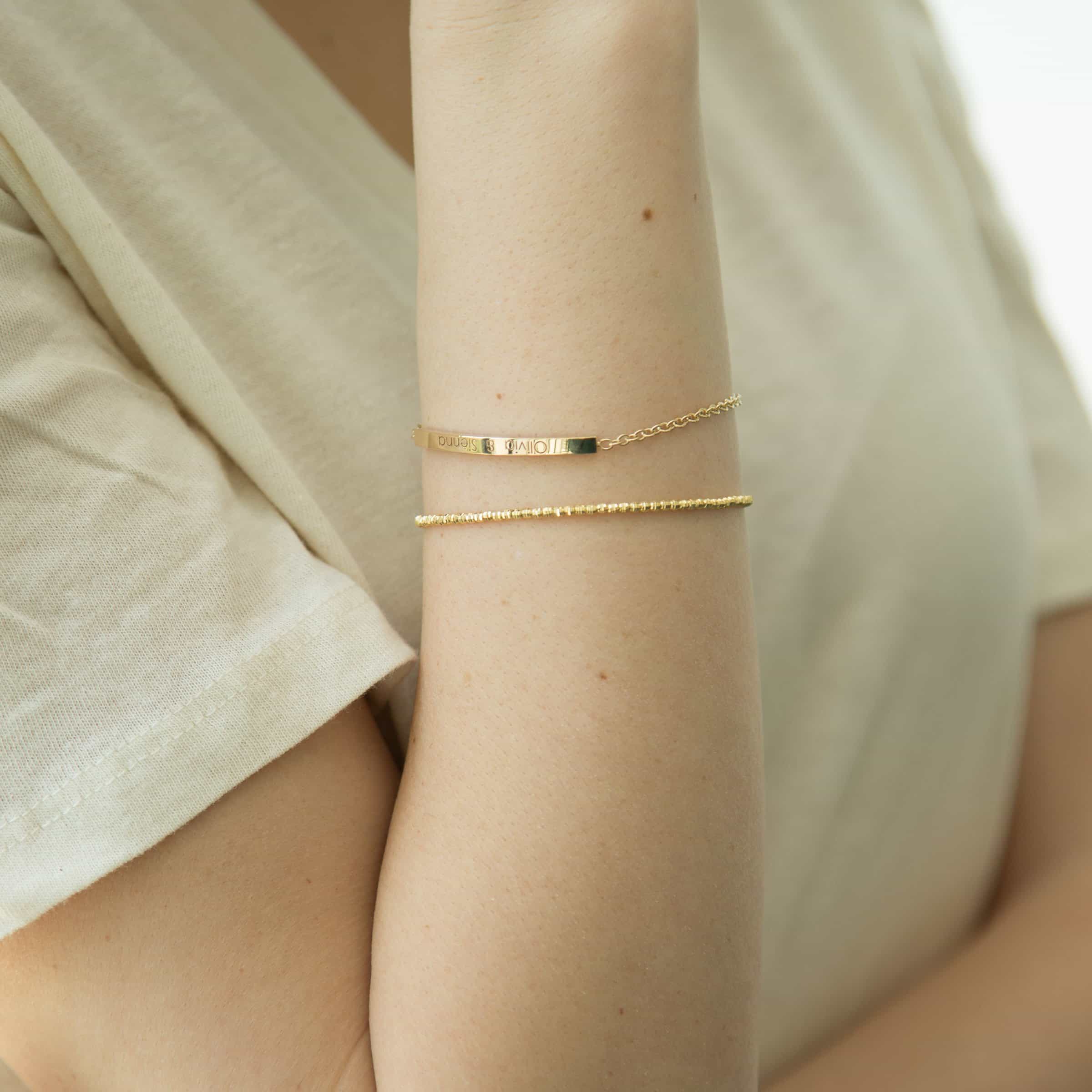 14K Gold Moon Cut Bracelet - Image 6