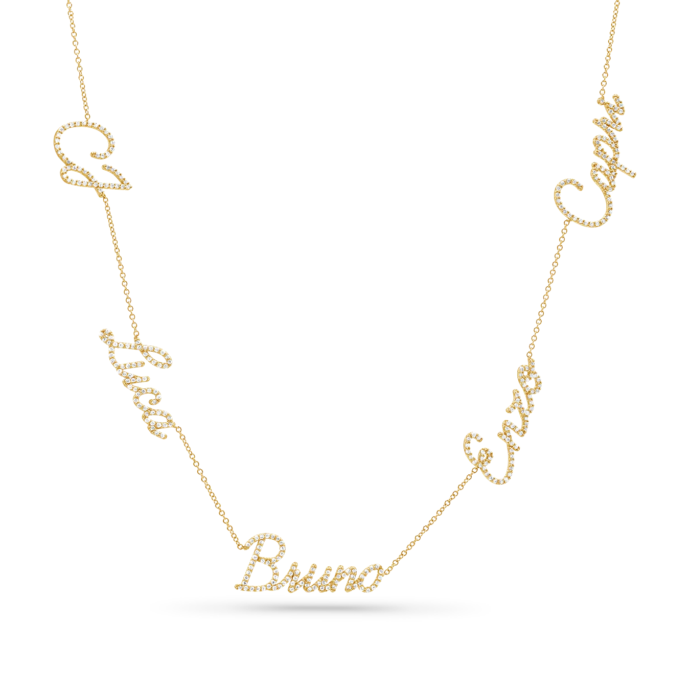Multi Diamond Custom Script Name Necklace - Image 4