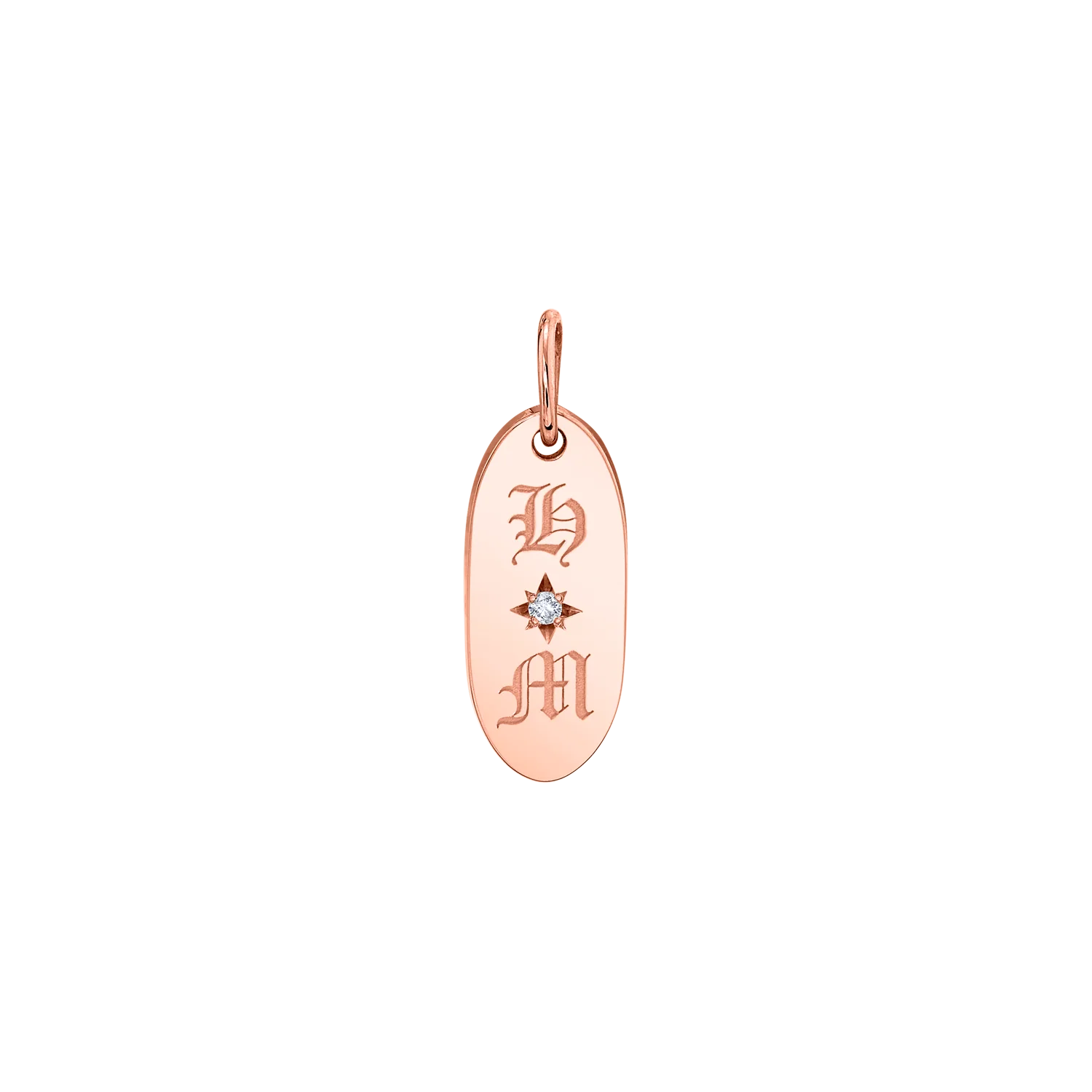 Oval Starset Diamond Initial Charm - Image 3