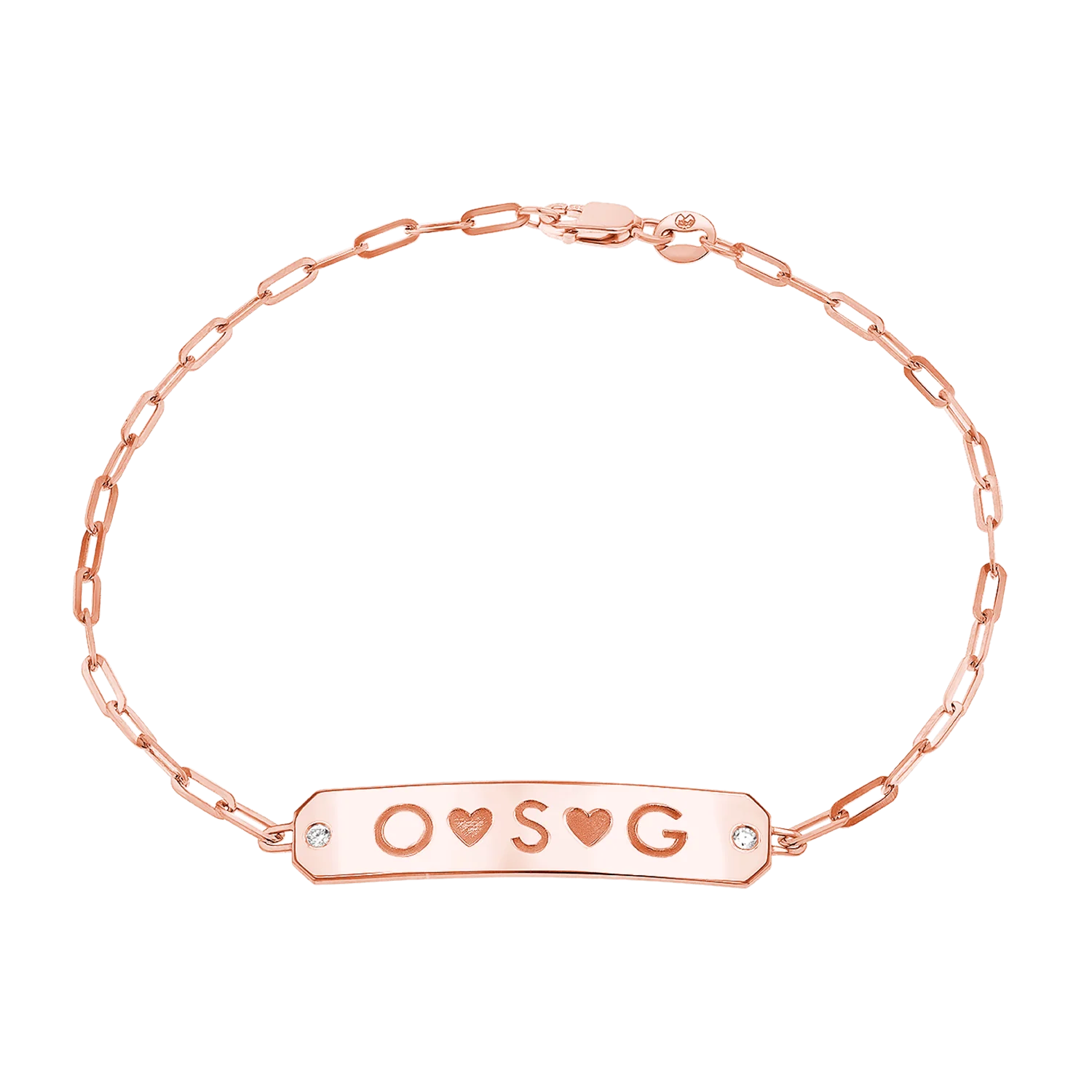 Paper Clip Chain Diamond ID Bracelet - Image 3