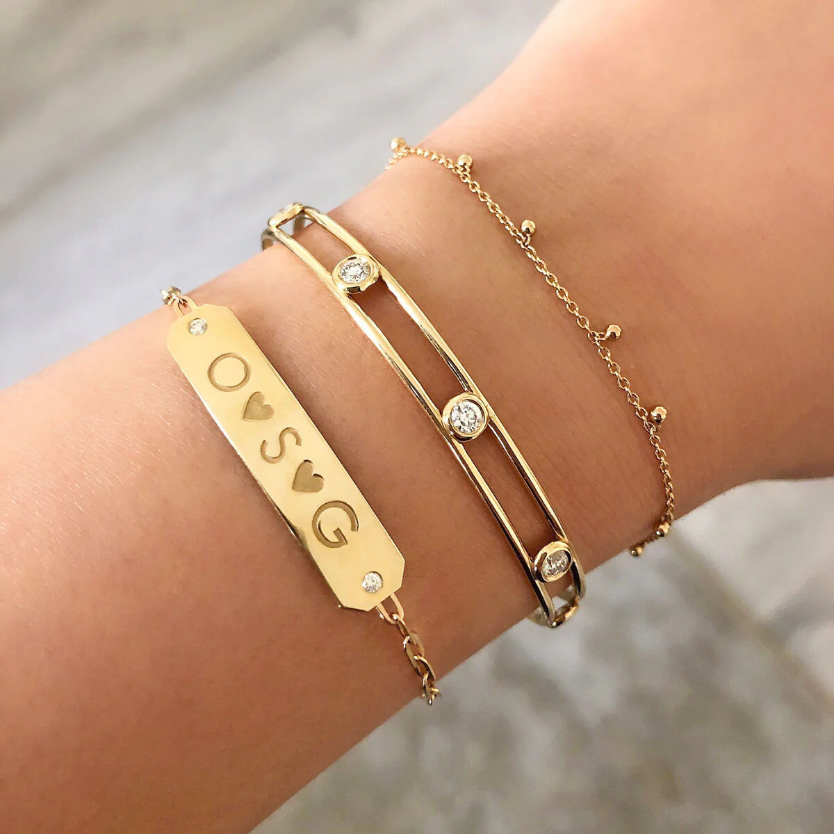 Paper Clip Chain Diamond ID Bracelet - Image 4