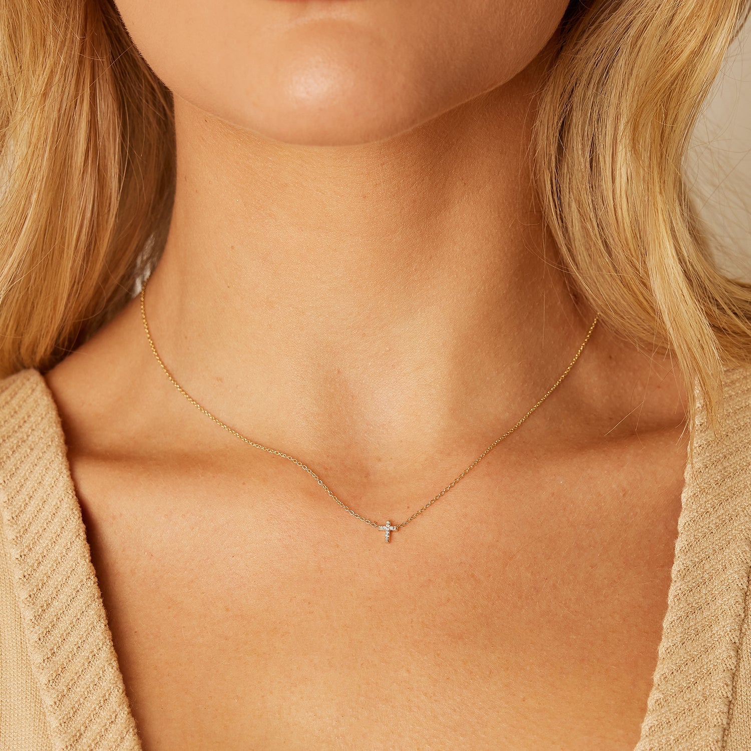 Diamond Pave Cross Necklace - Image 6