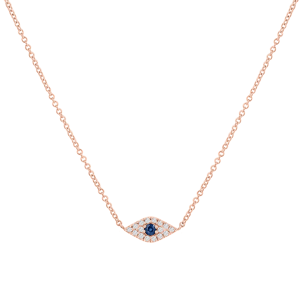 Pave Diamond Evil Eye Necklace - Image 3