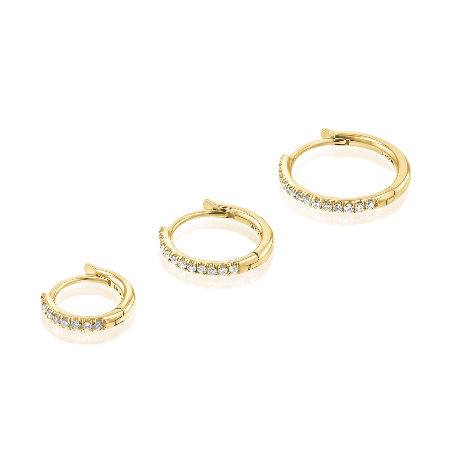 Diamond Huggie Hoop Earrings - Image 4