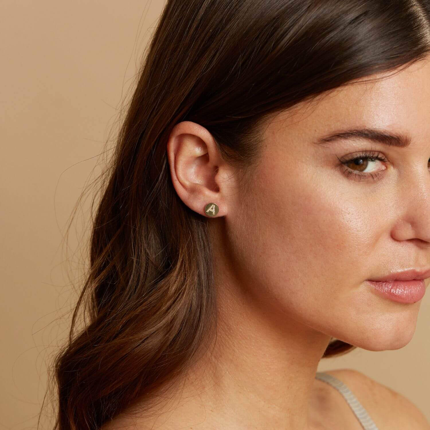 Diamond Initial Coin Earrings - Image 4