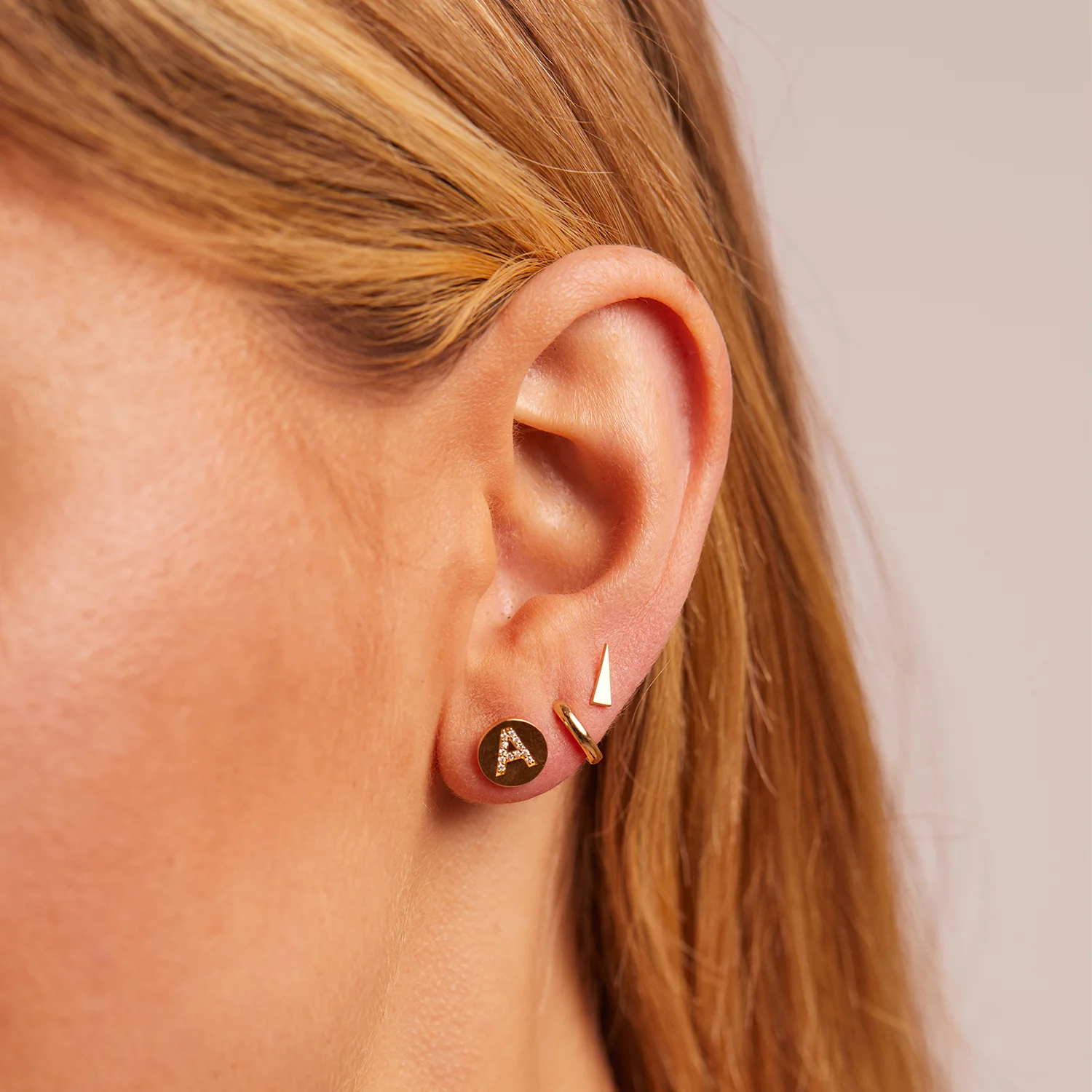 Diamond Initial Coin Earrings - Image 5