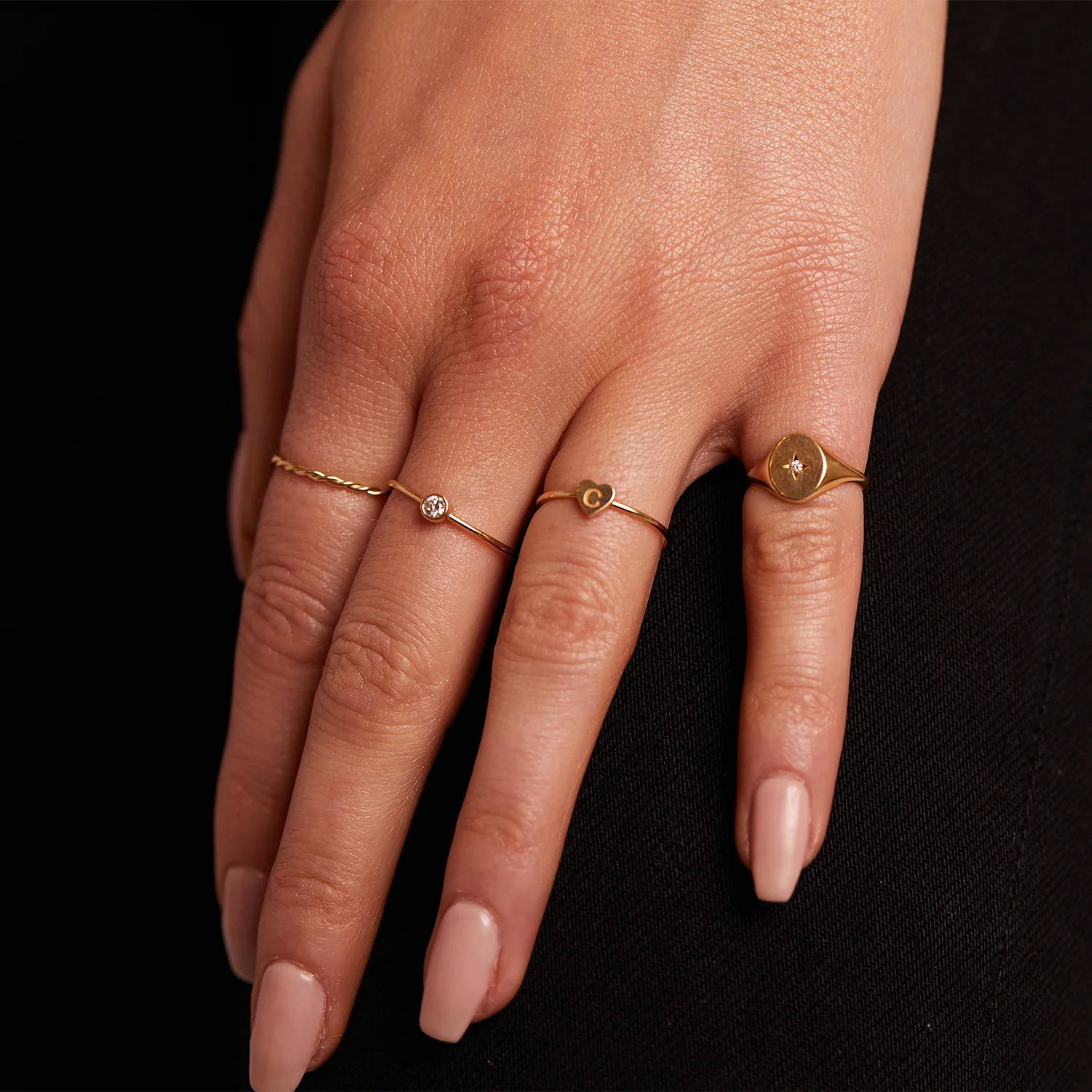 Petit Star Set Signet Ring - Image 6