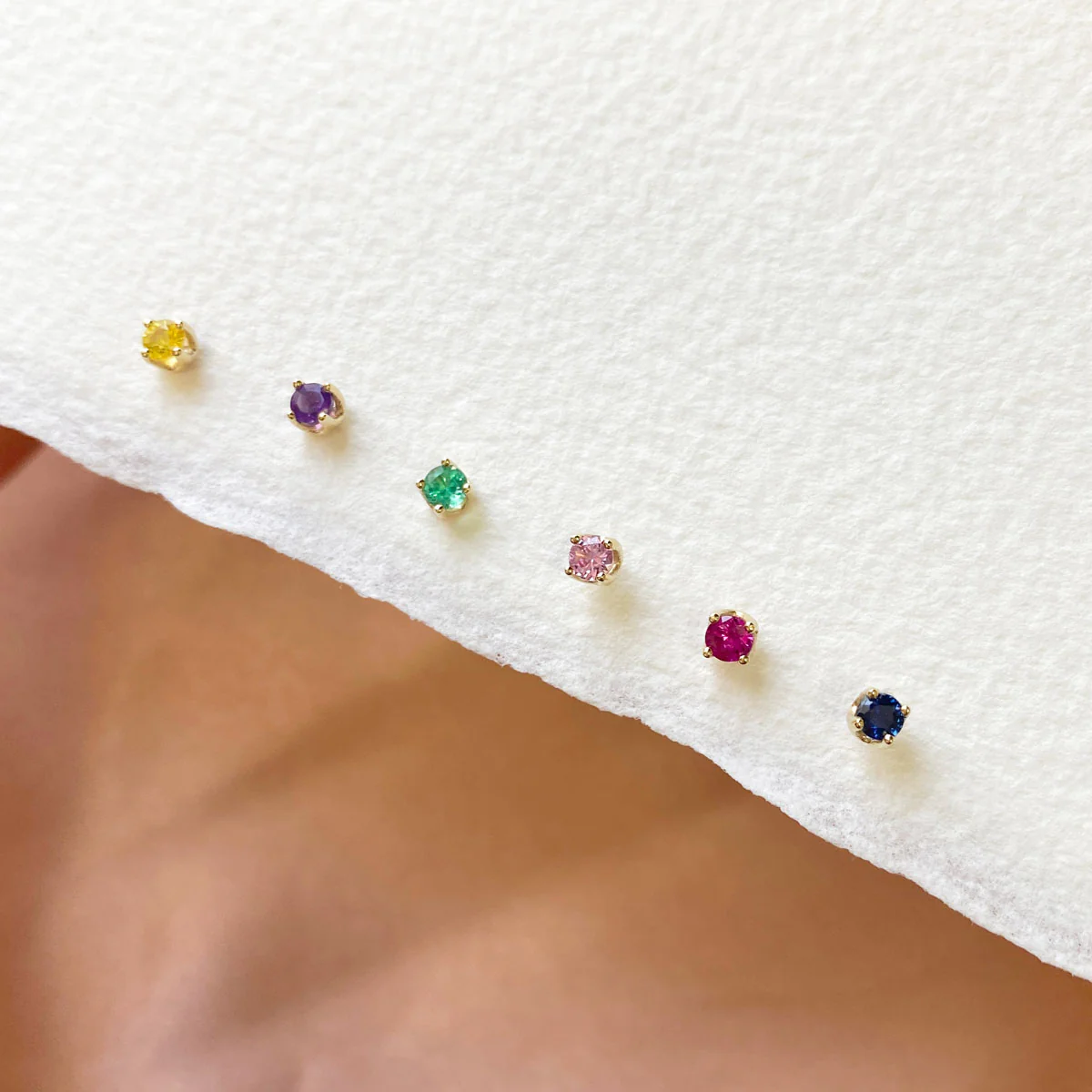 14K Gold Solitaire Studs - Image 5