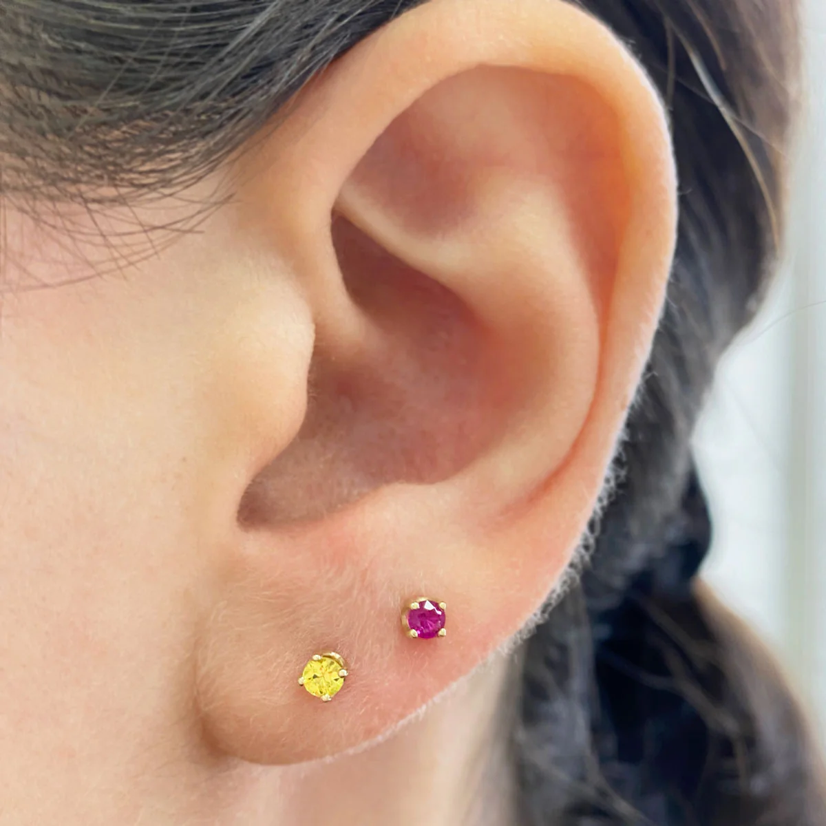 14K Gold Solitaire Studs - Image 6