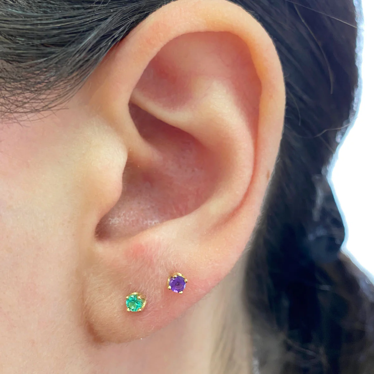 14K Gold Solitaire Studs - Image 7