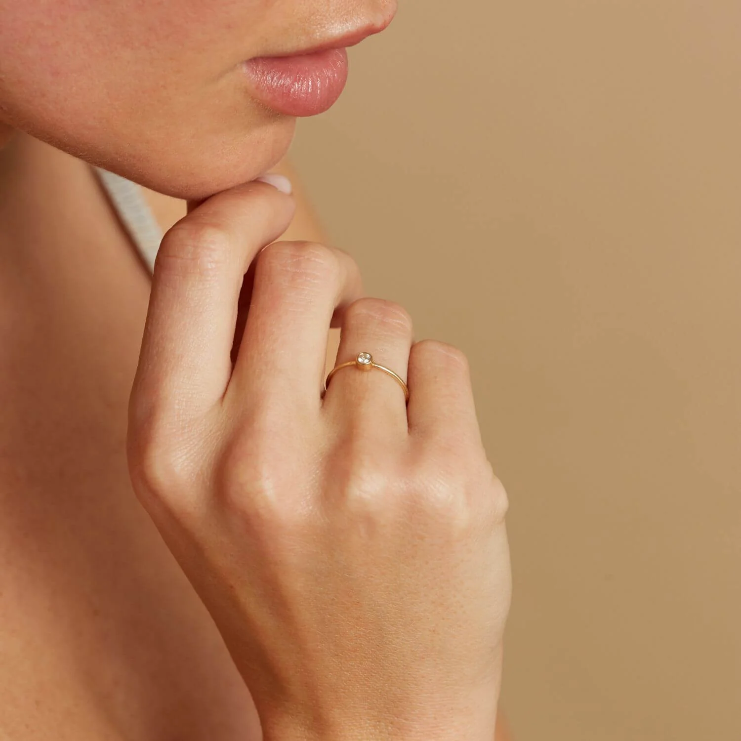 Solitaire Bezel Diamond Ring - Image 4