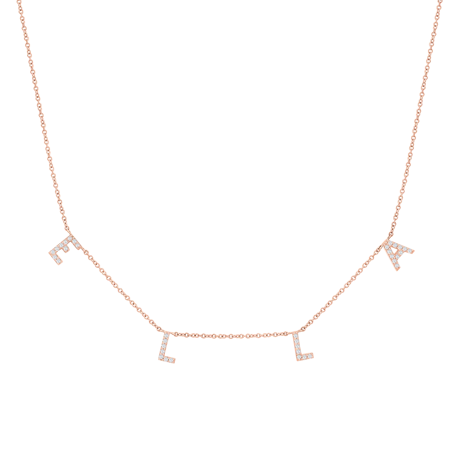 Diamond Spaced Letter Necklace - Image 3